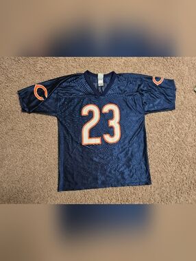 Navy Blue Football Jersey with Orange-Trimmed Number 23 HESTER